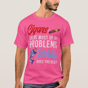 Cigar Rauchen Fischen Kubanische Zigarren Rauchen T-Shirt