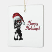 Cigar Rauchen Weihnachten Skelett glückliche Tage Keramikornament (Links)