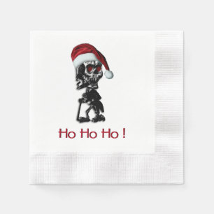 Cigar Rauchen Weihnachtsskelett Serviette