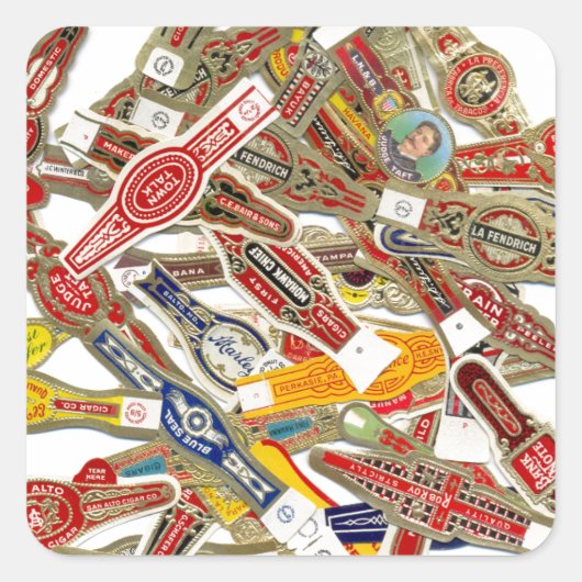 Cigar Ring Wrappers Quadratischer Aufkleber (Vorderseite)