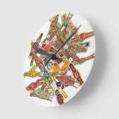 Cigar Ring Wrappers Runde Wanduhr (Winkel)