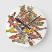Cigar Ring Wrappers Runde Wanduhr (Vorderseite)