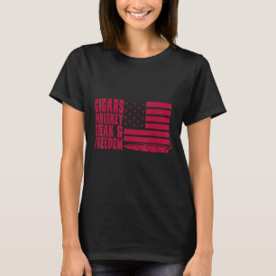 Cigar Smoker Aficionado Cigar Whisky Steak Freedom T-Shirt