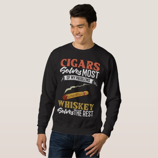Cigar Smoker Smoking Quotes Sweatshirt (Vorne ganz)
