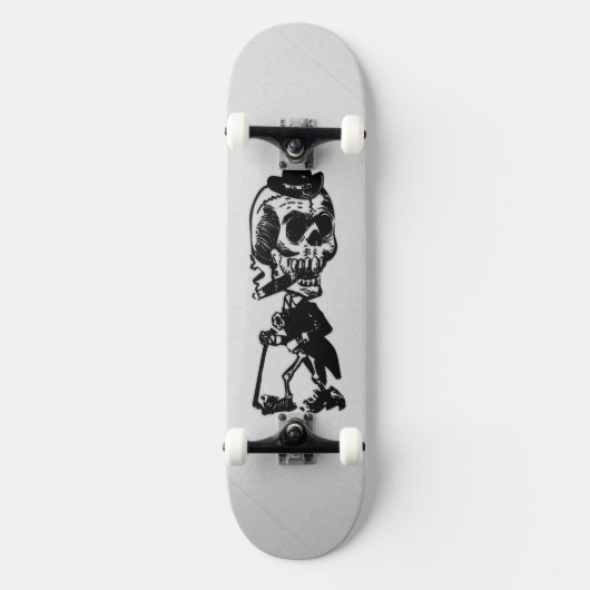 Cigar Smoking Cowboy Skeleton Skate Board Skateboard (Vorderseite)