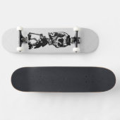 Cigar Smoking Cowboy Skeleton Skate Board Skateboard (Horizontal)