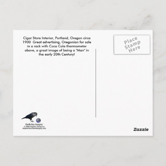 Cigar Store Interior, Circa 1900 Postkarte (Rückseite)