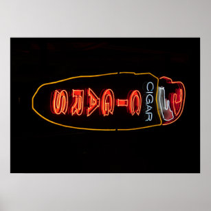 Cigar Store Neon Sign Poster