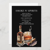 Cigar und Bar Bachelor Party Einladung (Vorne/Hinten)