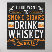 Cigar und Whiskey Quote Poster (Vorne)