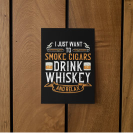 Cigar und Whiskey Quote Postkarte