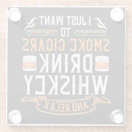 Cigar und Whiskey Quote Untersetzer (Rückseite)