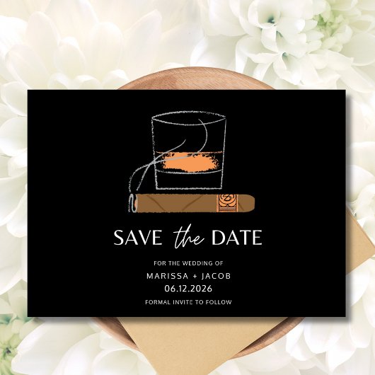 Cigar Whiskey Foto Wedding Save The Date
