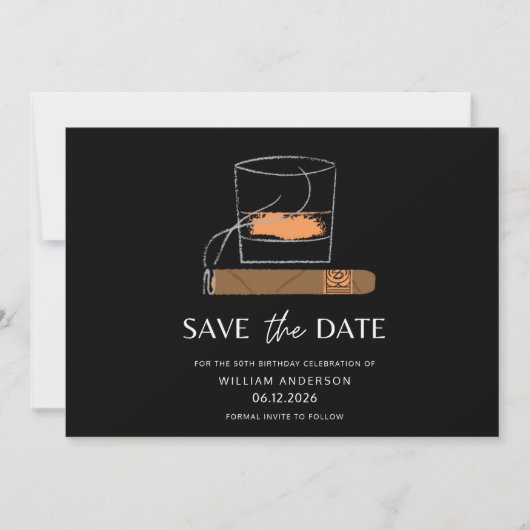 Cigar Whiskey Save the Date (Vorderseite)