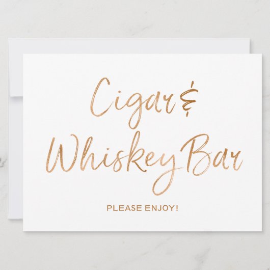 Cigar & Whiskey-Unterschrift | Stilvolle Gold-Rose (Vorderseite)
