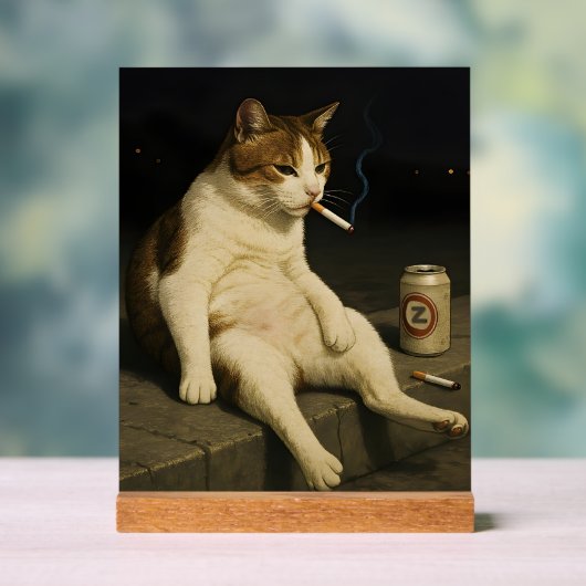 Cigarette Kitten Funny Smoking Cat Gen Z Meme Acrylschild (Neutral)
