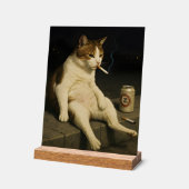 Cigarette Kitten Funny Smoking Cat Gen Z Meme Acrylschild (Winkel)