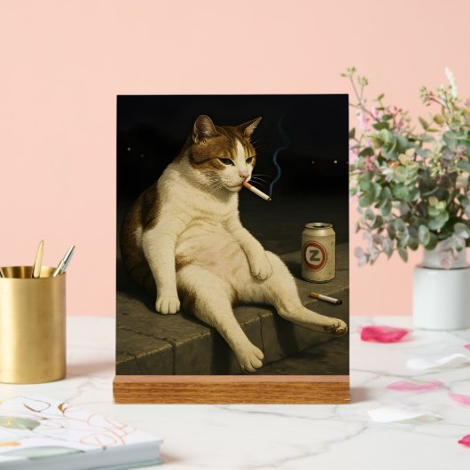 Cigarette Kitten Funny Smoking Cat Gen Z Meme Acrylschild (Hochzeit)