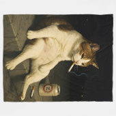 Cigarette Kitten Funny Smoking Cat Gen Z Meme Fleecedecke (Vorderseite (Horizontal))