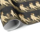 Cigarette Kitten Funny Smoking Cat Gen Z Meme Geschenkpapier (Rolleneckpunkt)