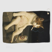 Cigarette Kitten Funny Smoking Cat Gen Z Meme Golfhandtuch (Horizontal)