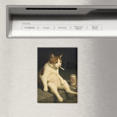 Cigarette Kitten Funny Smoking Cat Gen Z Meme Magnet (In Situ (Geschirrspüler))
