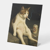 Cigarette Kitten Funny Smoking Cat Gen Z Meme Sockelschild (Vorderseite)