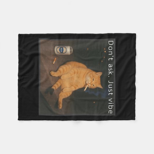Cigarette Kitten Funny Smoking Cat Meme Stud Gehir Fleecedecke (Vorderseite (Horizontal))