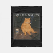 Cigarette Kitten Funny Smoking Cat Meme Stud Gehir Fleecedecke (Vorderseite)