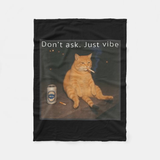 Cigarette Kitten Funny Smoking Cat Meme Stud Gehir Fleecedecke (Vorderseite)