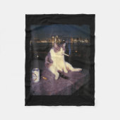 Cigarette Kitten Funny Smoking Cat Meme Stud Gehir Fleecedecke (Vorderseite)