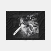 Cigarette Kitten Funny Smoking Cat Meme Stud Gehir Fleecedecke (Vorderseite (Horizontal))