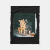 Cigarette Kitten Funny Smoking Cat Meme Stud Gehir Fleecedecke (Vorderseite)