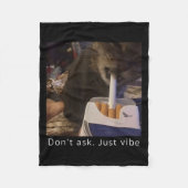 Cigarette Kitten Funny Smoking Cat Meme Stud Gehir Fleecedecke (Vorderseite)