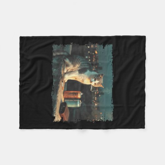 Cigarette Kitten Funny Smoking Cat Meme Stud Gehir Fleecedecke (Vorderseite (Horizontal))