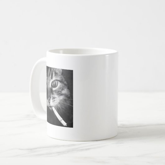 Cigarette Kitten Funny Smoking Cat Meme Stud Gehir Kaffeetasse (Vorderseite Links)