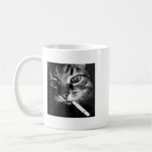 Cigarette Kitten Funny Smoking Cat Meme Stud Gehir Kaffeetasse (Links)