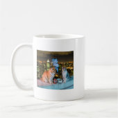Cigarette Kitten Funny Smoking Cat Meme Stud Gehir Kaffeetasse (Links)