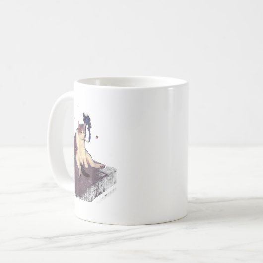 Cigarette Kitten Funny Smoking Cat Meme Stud Gehir Kaffeetasse (Vorderseite Links)