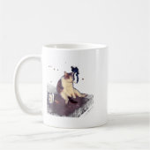 Cigarette Kitten Funny Smoking Cat Meme Stud Gehir Kaffeetasse (Links)