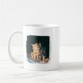 Cigarette Kitten Funny Smoking Cat Meme Stud Gehir Kaffeetasse (Links)