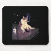 Cigarette Kitten Funny Smoking Cat Meme Stud Gehir Mousepad (Vorne)