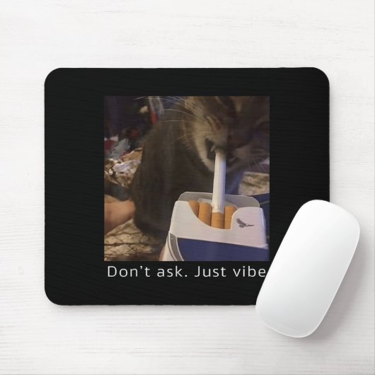 Cigarette Kitten Funny Smoking Cat Meme Stud Gehir Mousepad (Mit Mouse)