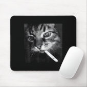 Cigarette Kitten Funny Smoking Cat Meme Stud Gehir Mousepad (Mit Mouse)