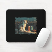 Cigarette Kitten Funny Smoking Cat Meme Stud Gehir Mousepad (Mit Mouse)