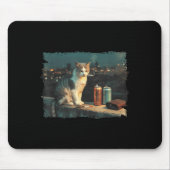 Cigarette Kitten Funny Smoking Cat Meme Stud Gehir Mousepad (Vorne)