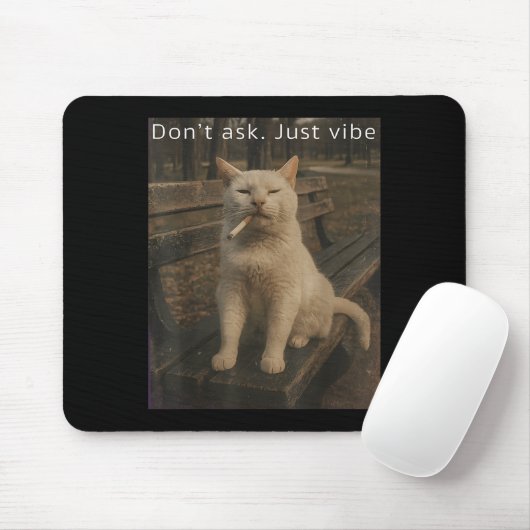 Cigarette Kitten Funny Smoking Cat Meme Stud Gehir Mousepad (Mit Mouse)