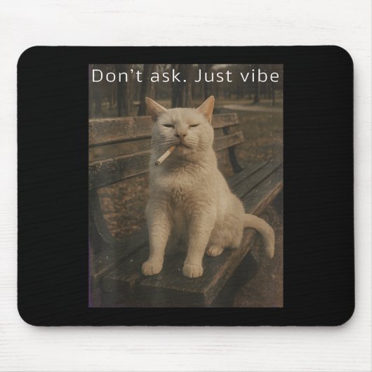 Cigarette Kitten Funny Smoking Cat Meme Stud Gehir Mousepad (Vorne)