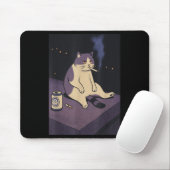 Cigarette Kitten Funny Smoking Cat Meme Stud Gehir Mousepad (Mit Mouse)