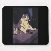 Cigarette Kitten Funny Smoking Cat Meme Stud Gehir Mousepad (Vorne)